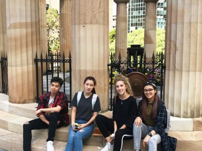 Students at ANZAC Square, Brisbane